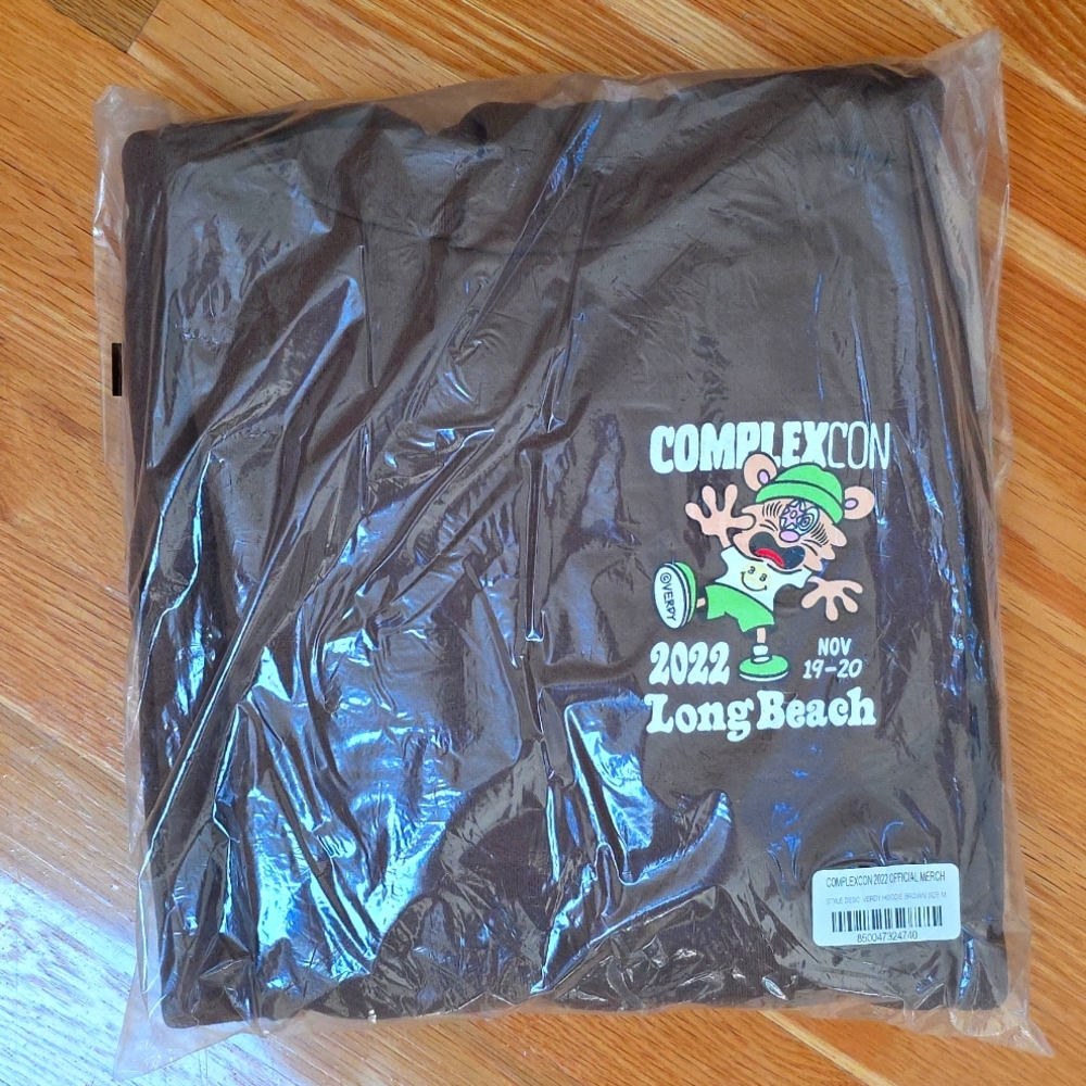 Complex Con x Verdy 2022 Long Beach Brown Pullover Hoodie Size M New